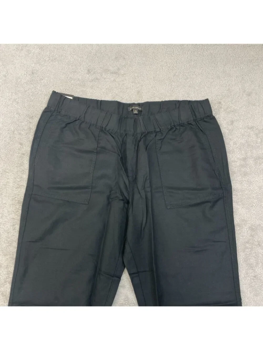NWT Banana Republic Women's XXL Black Tapered Crop Pants Linen Blend  B1693